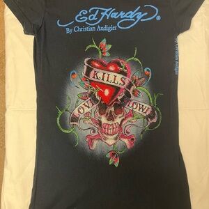 Ed Hardy Black Graphic T-Shirt